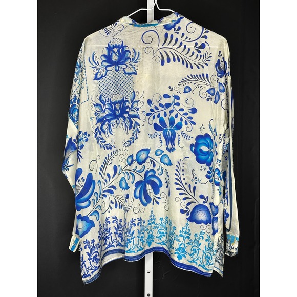 New Johnny‎ Was Farrow Seline Silk Blouse Small C19623-2 - Picture 7 of 11